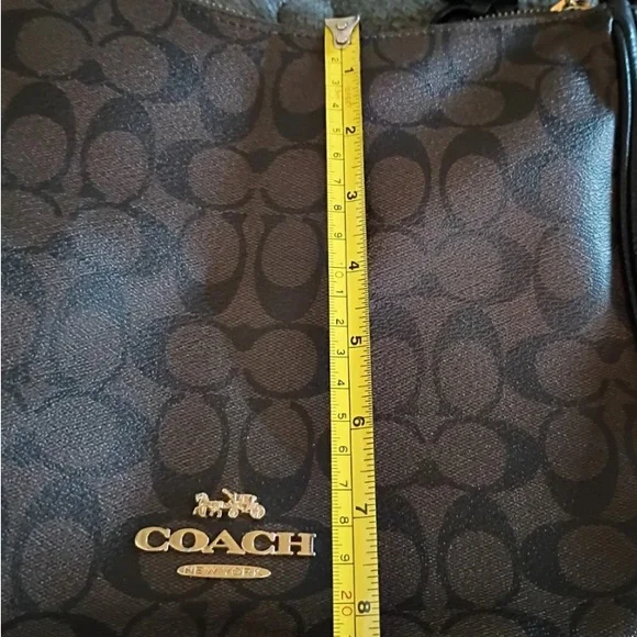 Coach Signature Brown and Black Leather Bag - Picture 2 of 6